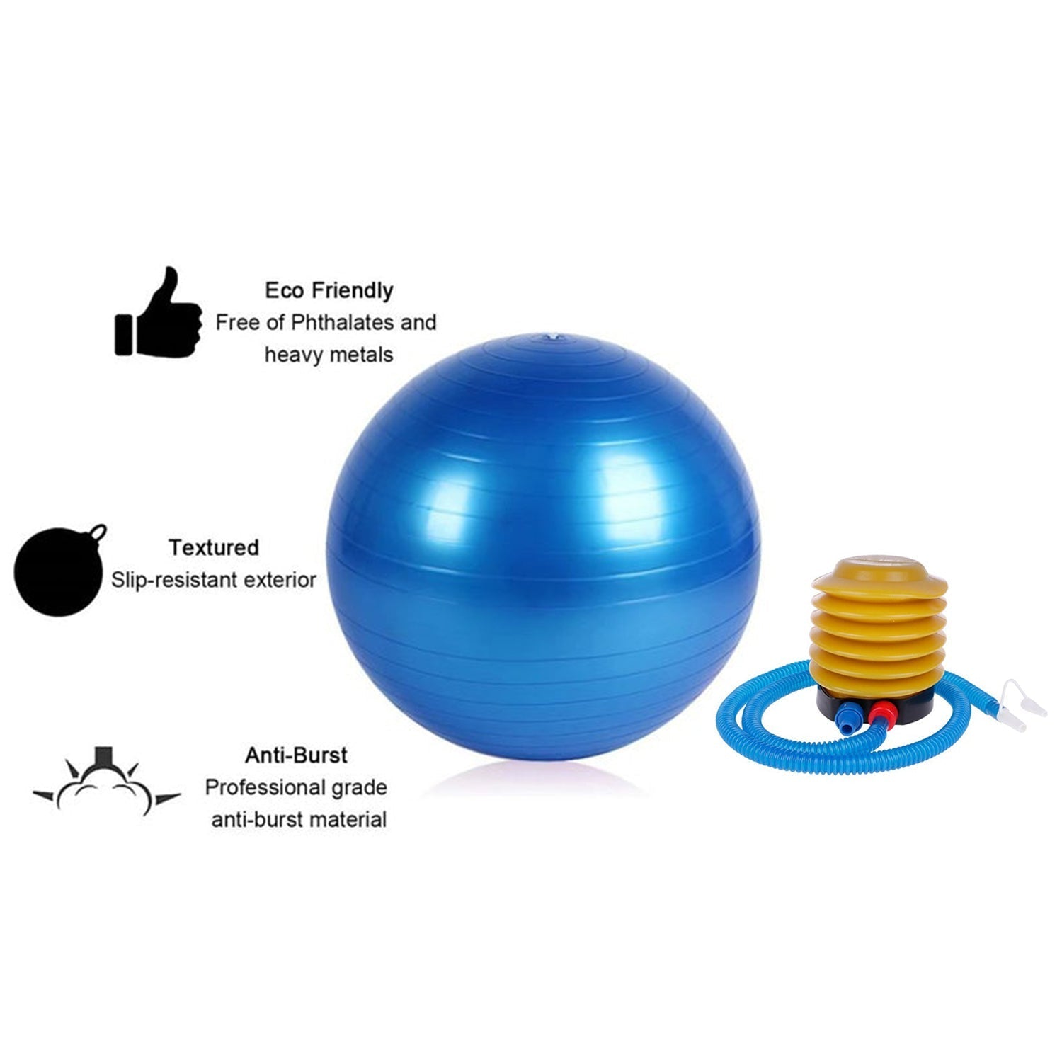 Heavy Duty Gym Ball Non-Slip Stability Ball with Foot Pump for Total Body Fitness Heavy Duty Gym Ball Non-Slip Stability Ball with Foot Pump for Total Body Fitness